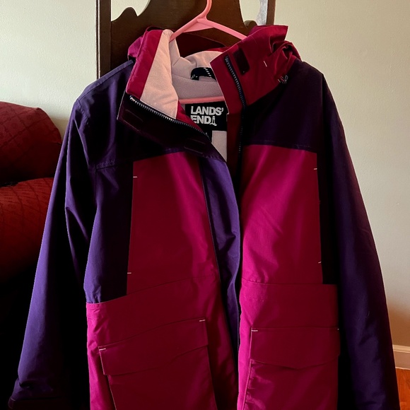 Lands' End Squall Collection Purple and Pink Winter Coat - Picture 1 of 12